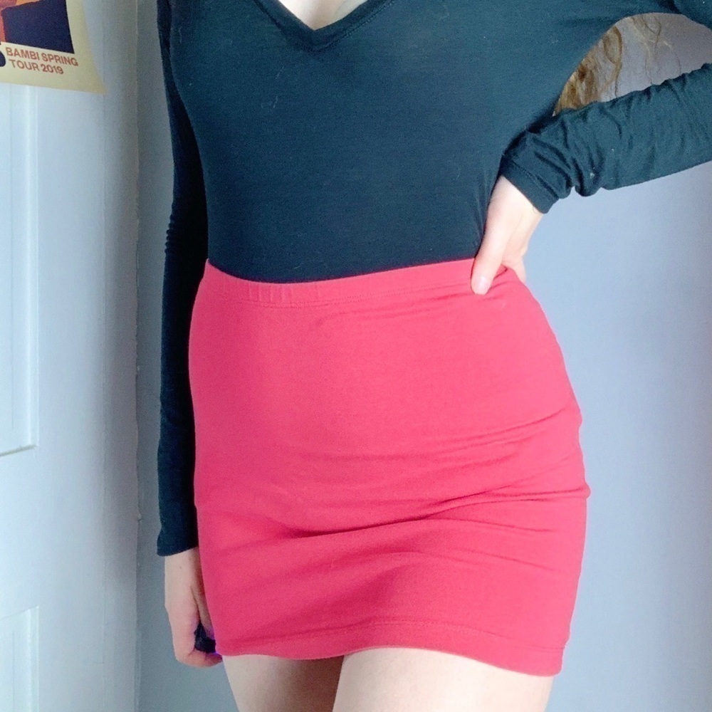 H&M Red Bodycon Skirt